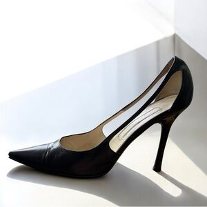 Sergio Rossi Pointed Toe Leather Heels Size 37